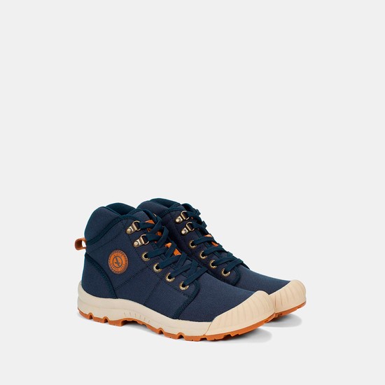 Aigle Canvas Adventurer's Hiking Shoes Women Navy ZA-05716